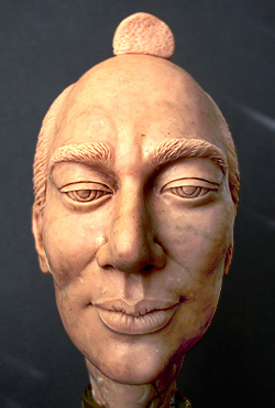 wax modeling of head in progress
